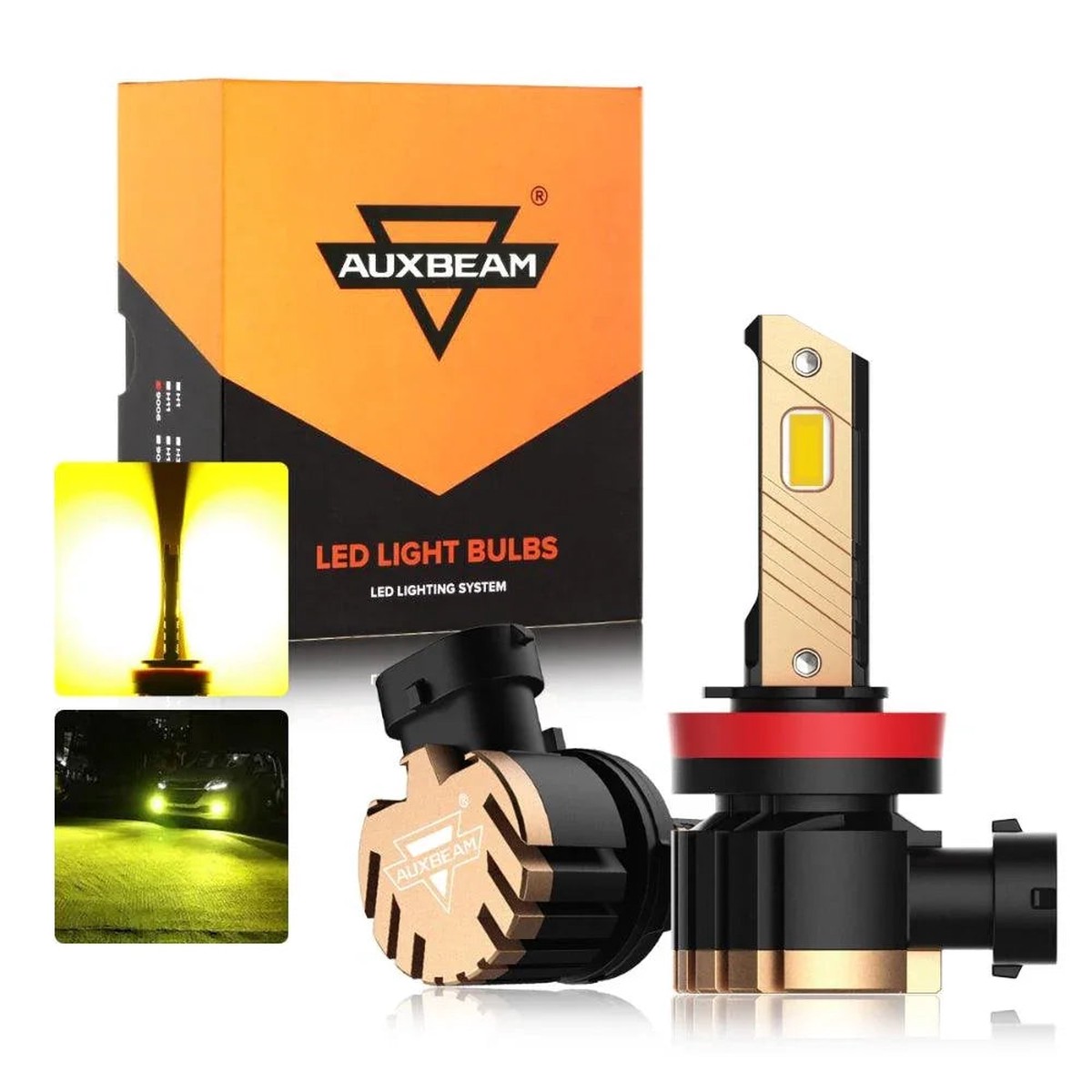 (2pcsset) H11H8H9 8000LM 3000K Yellow Z3 LED Fog LightDRL BULBS 44W For 2012-21015 TOYOTA TACOMA