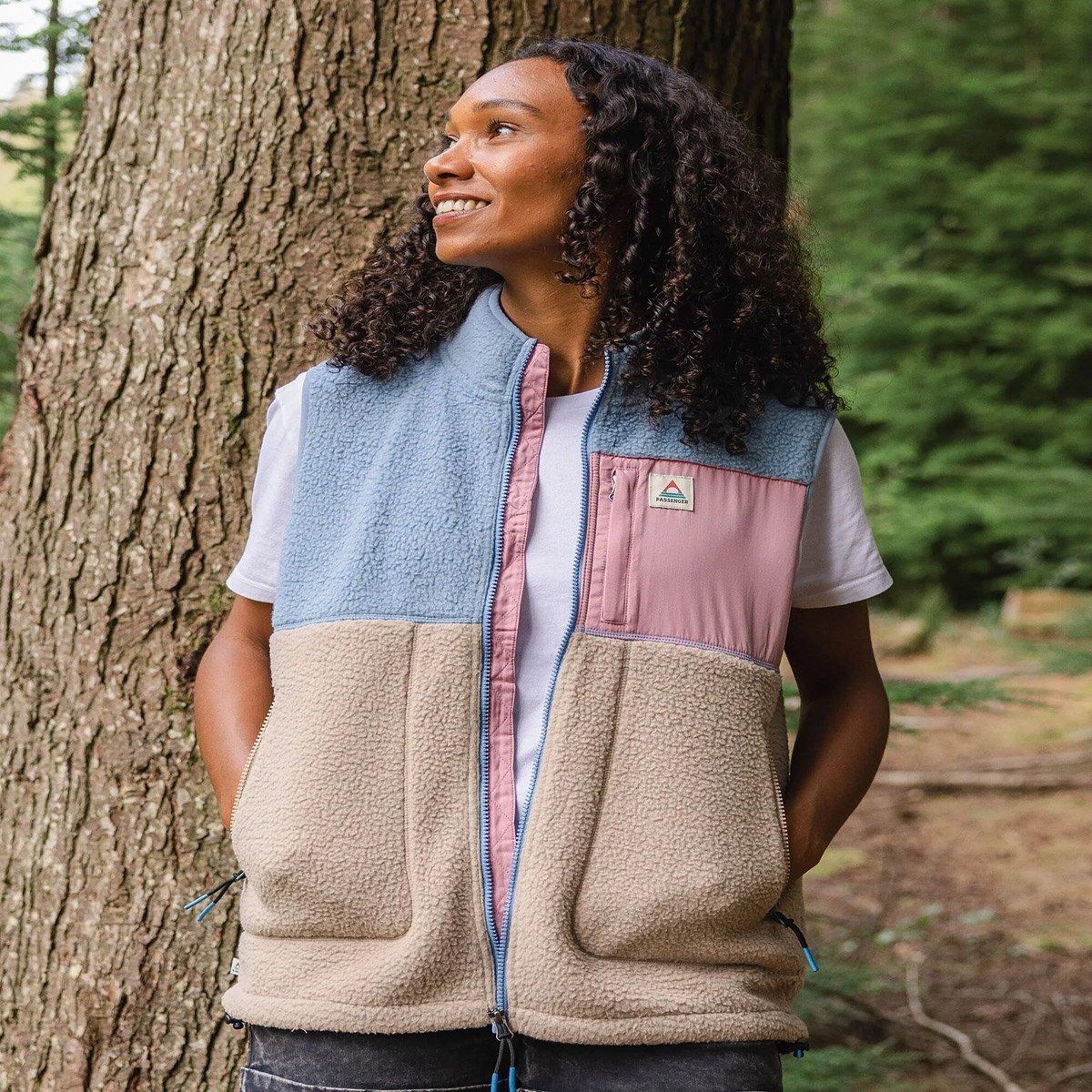 WomenS Fairbanks Sherpa Gilet - Blue Cream NavyXs