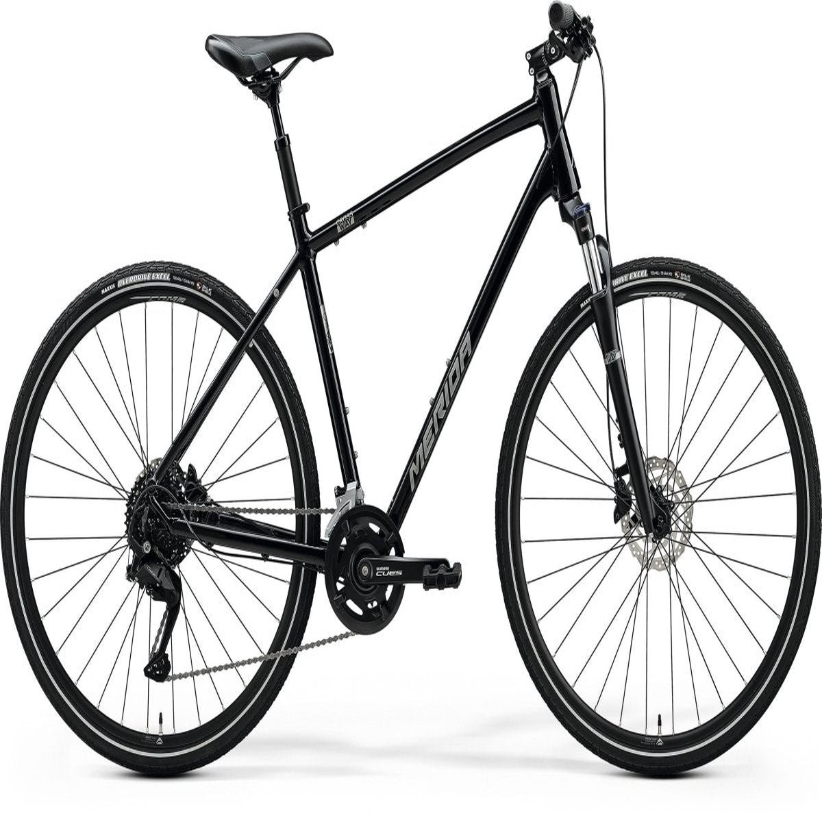 Merida Crossway 100 Hybrid Bicycle GlossyBlackMattSilver47Cm