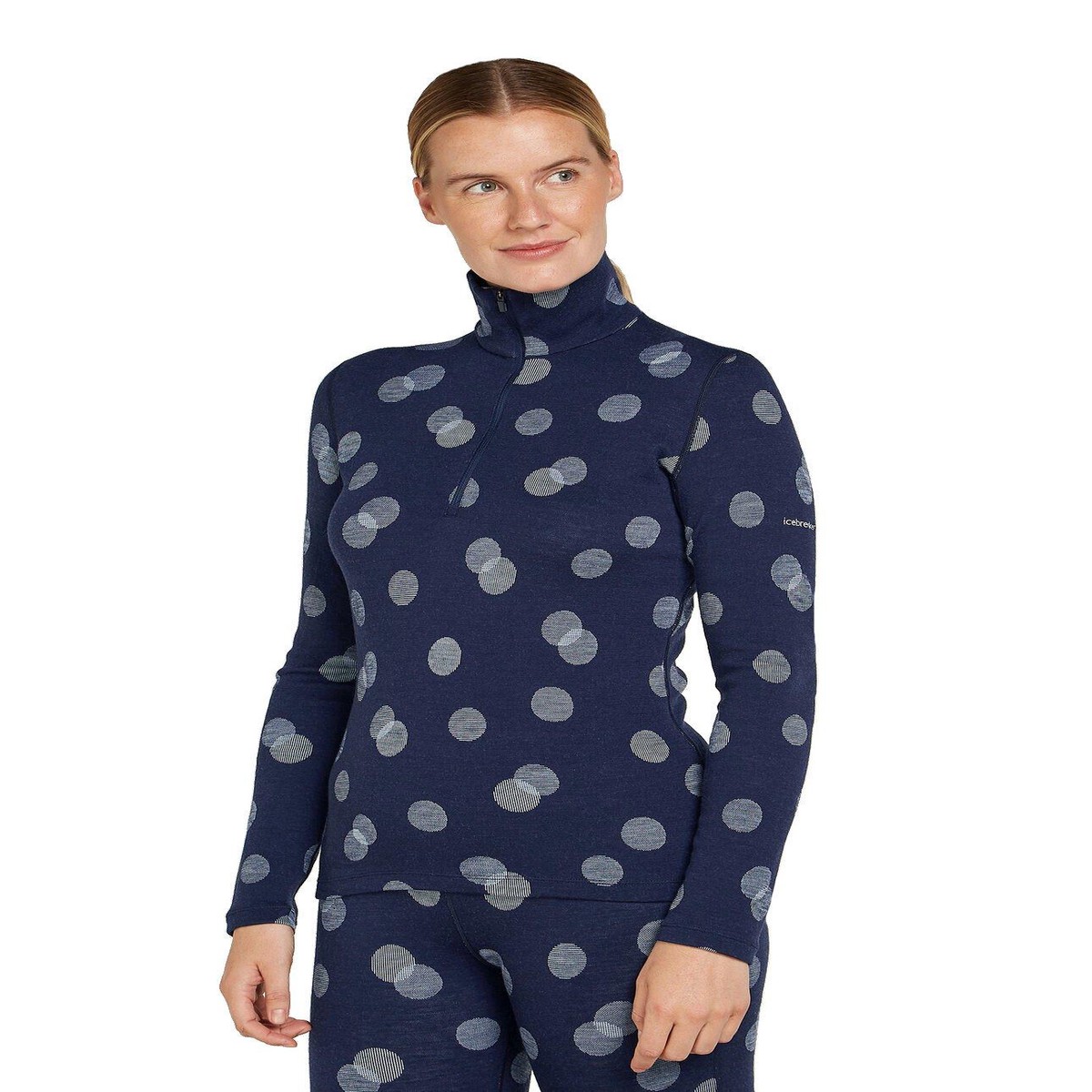 WomenS Merino Vertex 260 Long Sleeve Half Zip Thermal Top Falling Flakes - Blue NavyXl