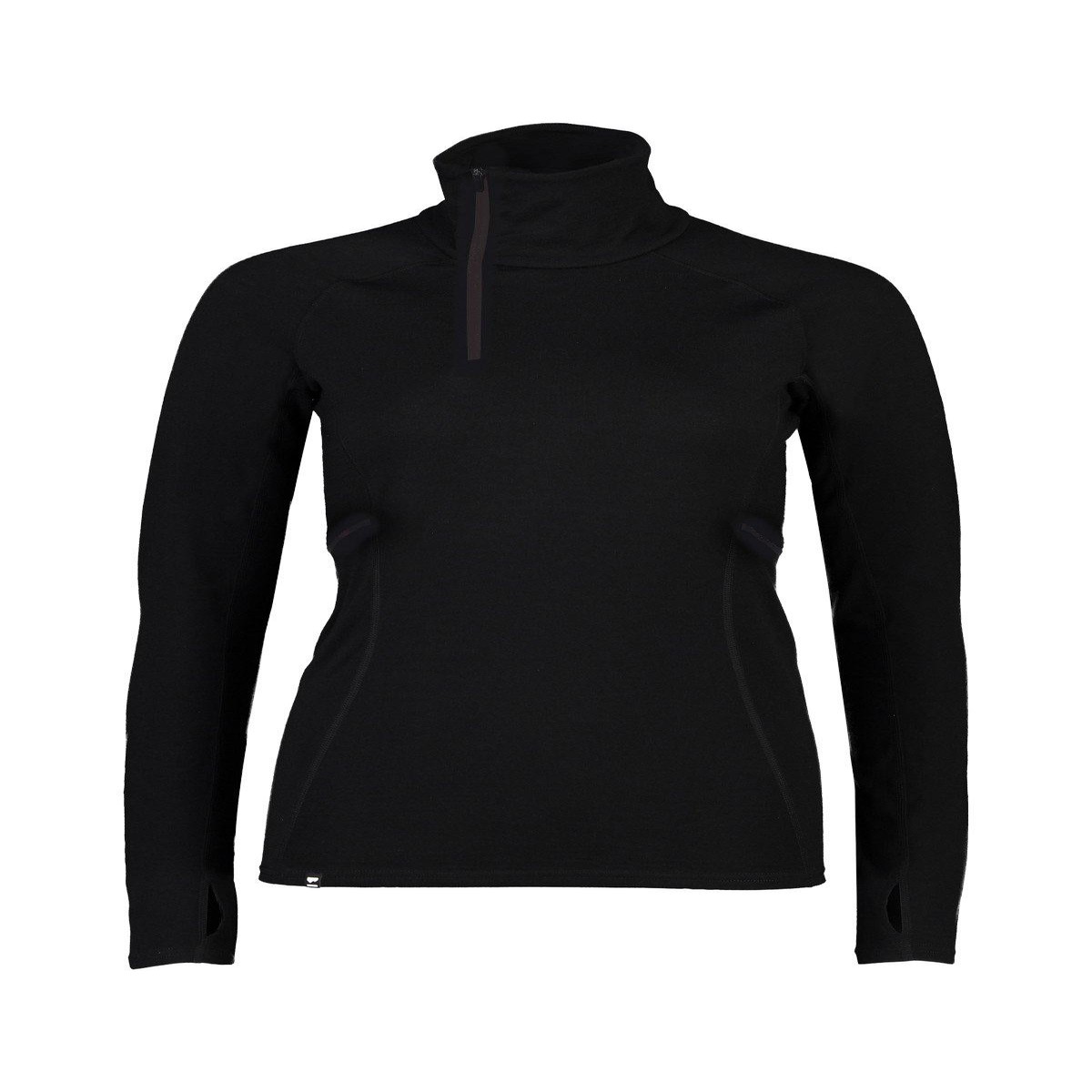 WomenS Olympus Merino 12 Zip Base Layer Top - Black BlackL