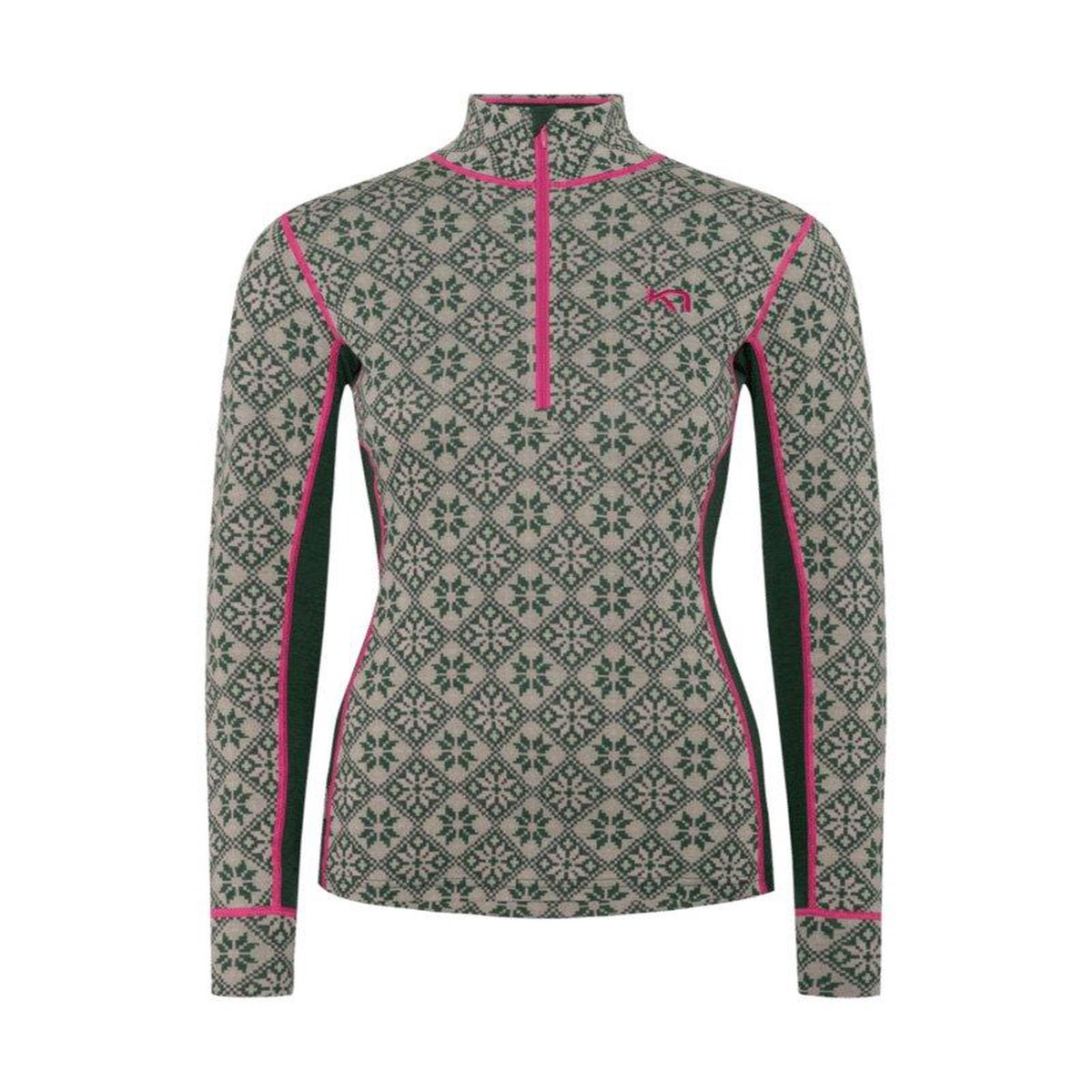 WomenS Rose 12 Zip Base Layer Top - Green GreenL