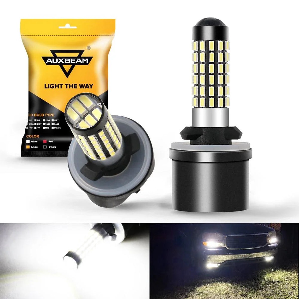 880 885 890 899 892 893 LED Fog LightDRL Bulbs 6W 2000ML 6500K White 2 Bulbs