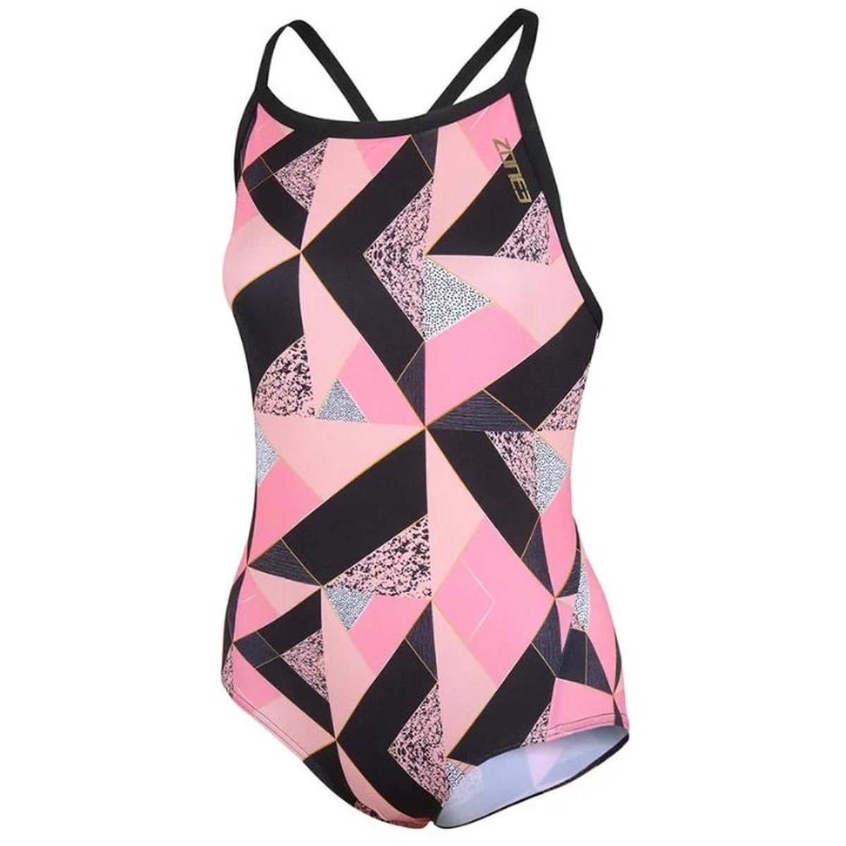 Zone3 WomenS Bound Back Swim Suit Prism30-Blackpinkwhitegold32