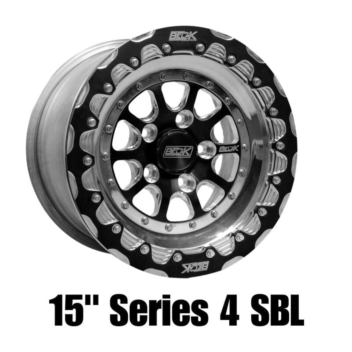 Belak 15x8 5in BS 5x112 BP High Pad Series 4 Wheel - Single Beadlock Billet Outer Lip