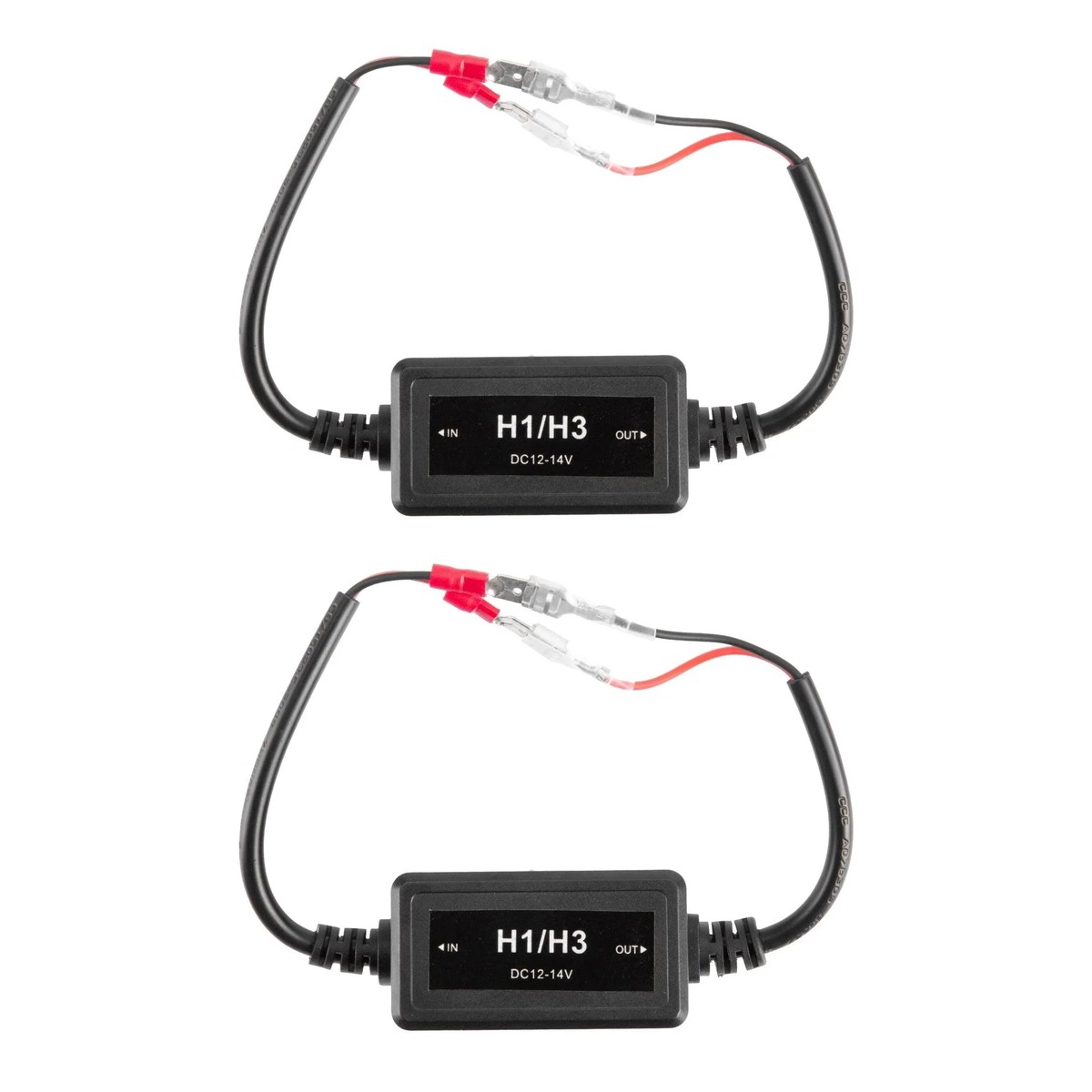 H1H3 C10-Model Enhanced LED Headlight Bulbs Canbus Decoder Anti-flicker Hyper Flash No Warning Harness Resistor Conversion Kit 2pcsset