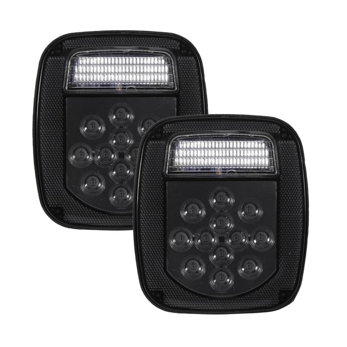 (2pcsset) Universal Tail Lights 39LEDs Smoked Black for Wrangler YJ TJ CJ Truck Trailer Van Boat