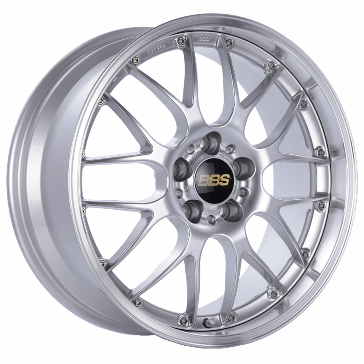 BBS RS-GT 19x95 5x120 ET40 CB725 Diamond Silver Center Diamond-Cut Rim Wheel - PFSClip Req