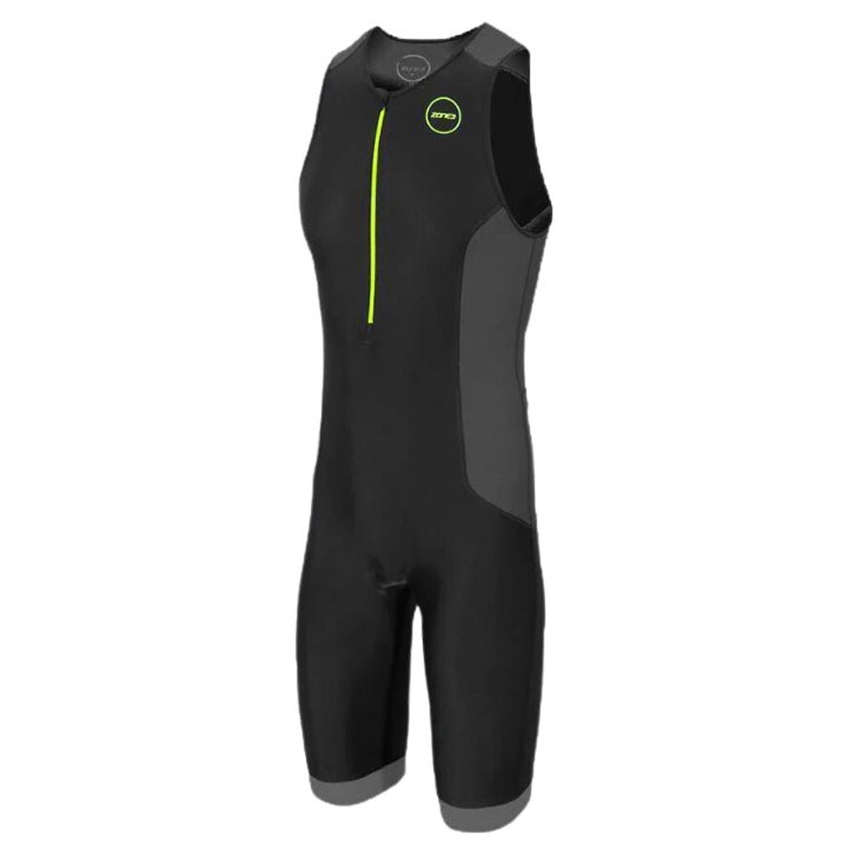 Zone3 Aquaflo MenS Sleevless Trisuit BlackgreyneonGreenM