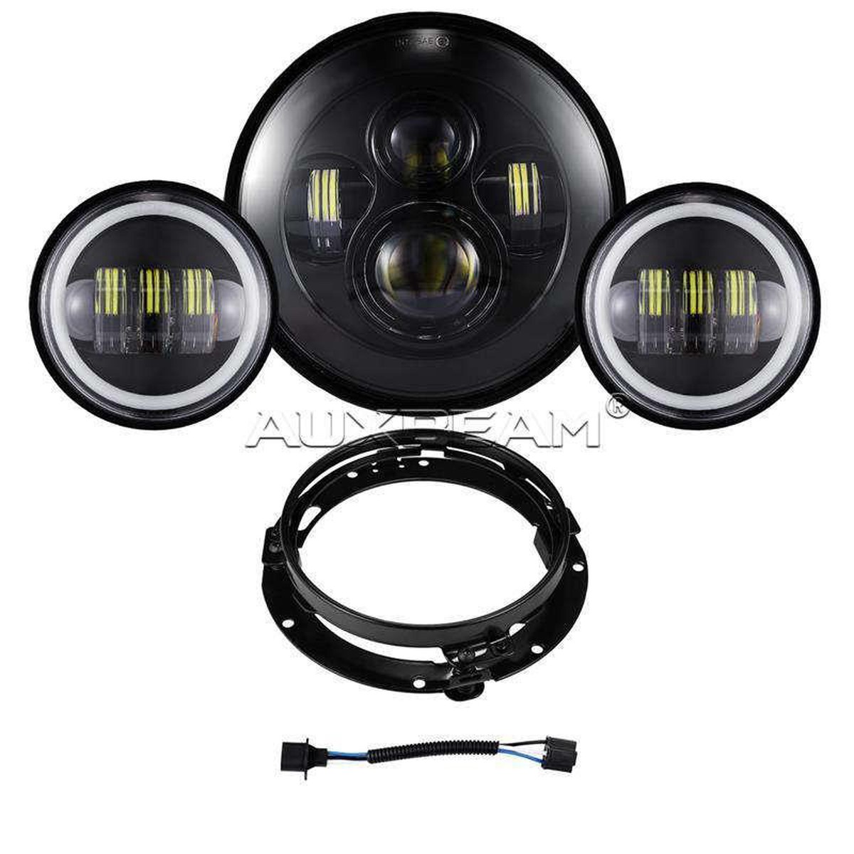 (3PCSSET) 7 HARLEY PROJECTOR LIGHT 45 FOG LIGHTS KITS
