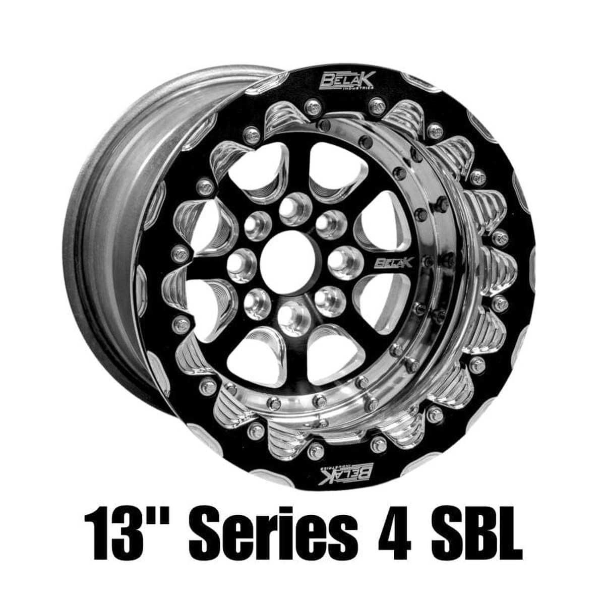 Belak 13x11 5in BS 4x100 BP High Pad Series 4 Wheel- Dbl Beadlock Billet (Small Brake Kit Req)