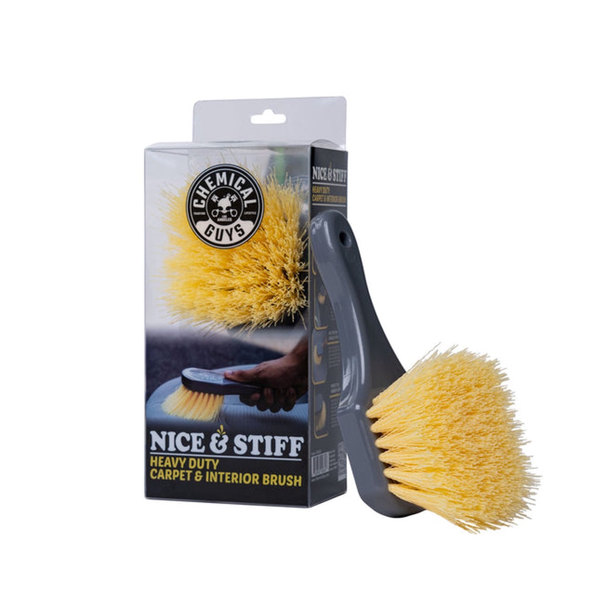 Chemical Guys Stiffy Brush For Carpets Durable Surfaces - Yellow