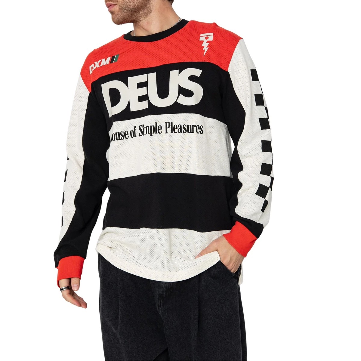 VILANDER MOTO LS T-SHIRT BLACK RED