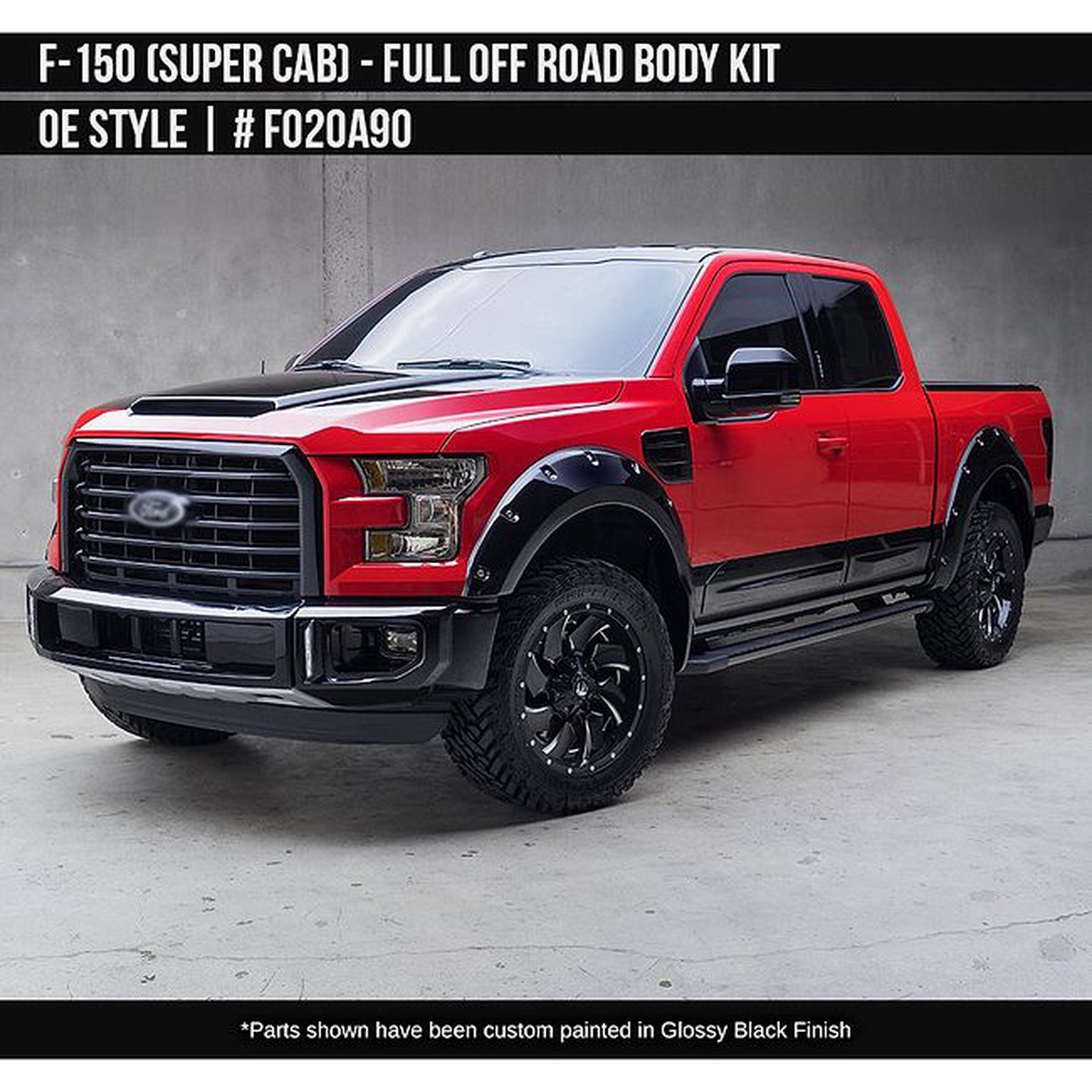 AirDesign F-150 SCAB OE Style Off-Road Body Kit - Satin Black (2015-2017)