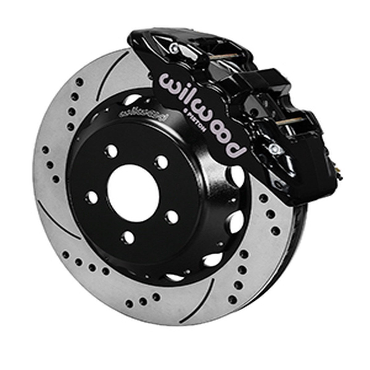 Wilwood Mustang AERO6 Street Front Big Brake Kit - 15 Drilled Slotted Rotors Black 6 Piston Calipers (2015-2023)