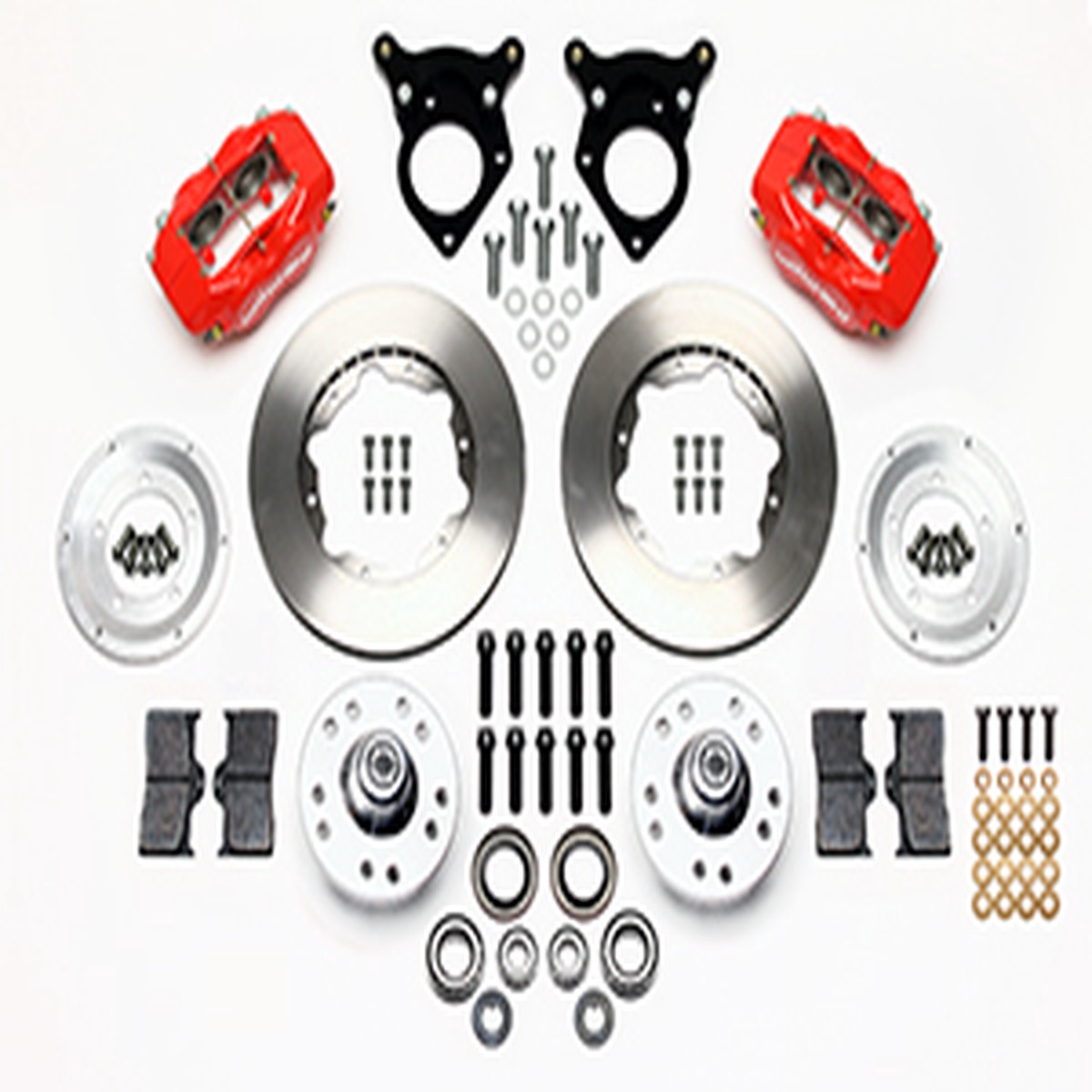 Wilwood Forged Dynalite Pro Series Front Brake Kit-Red Powder Coat Caliper-Plain Face Rotor (1987-1993)