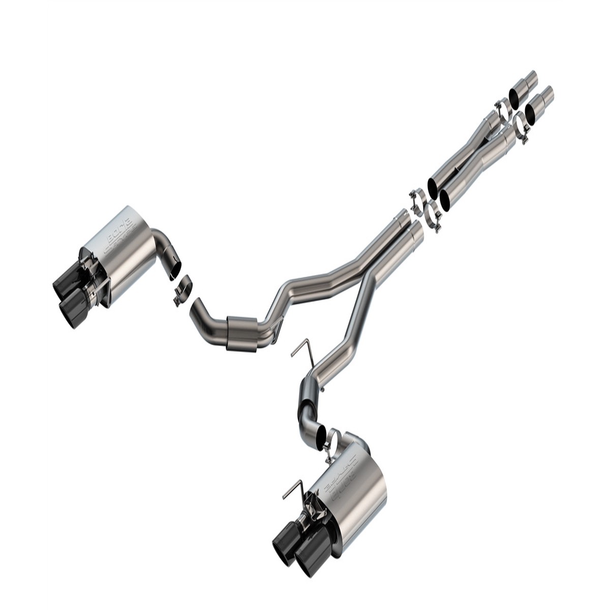 Borla Mustang GT S-Type Active Cat-Back Exhaust - Quad Black Chrome Tips (2024-2026)