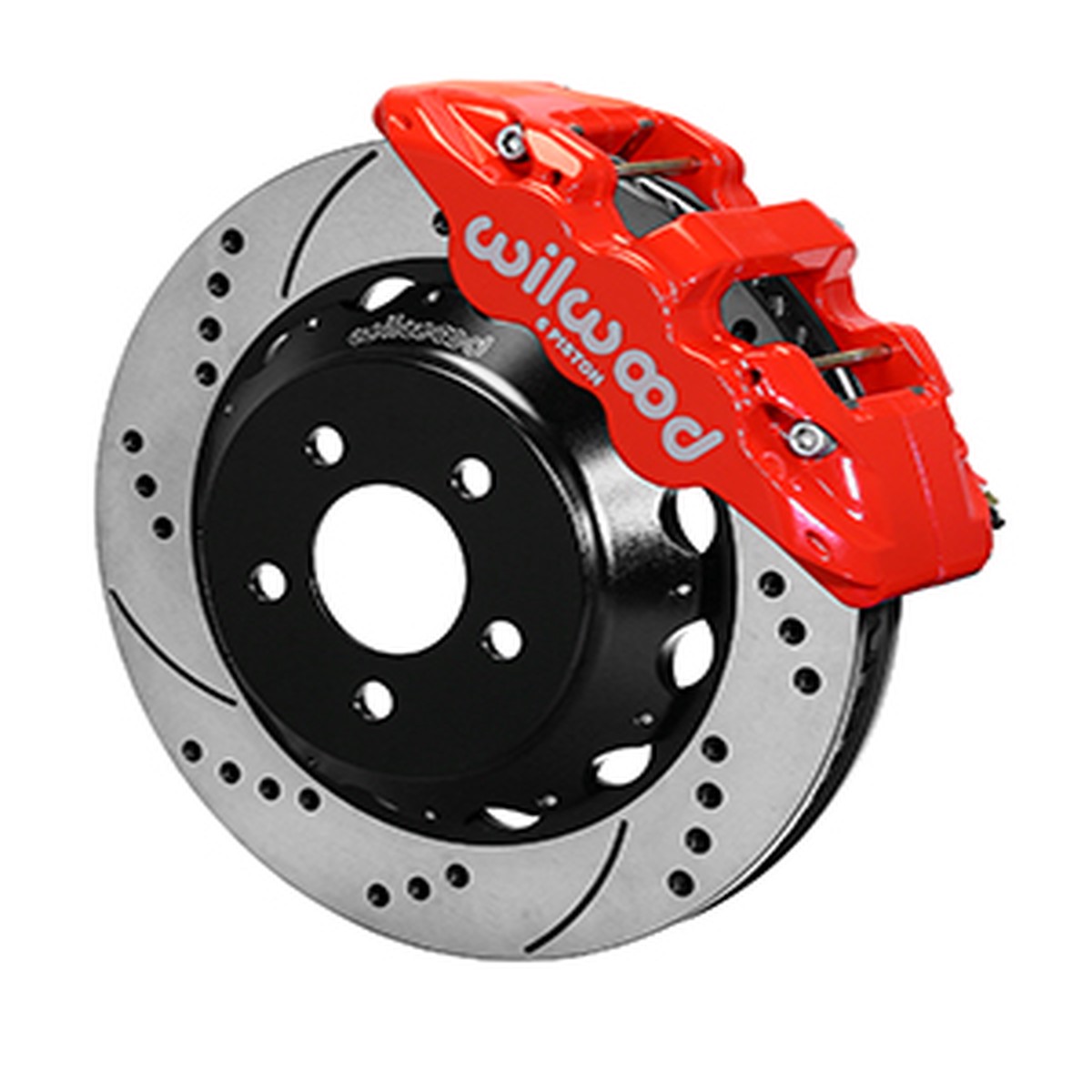 Wilwood Mustang AERO6 Street Front Big Brake Kit - 15 Slotted Rotors Red 6 Piston Calipers (2015-2023)