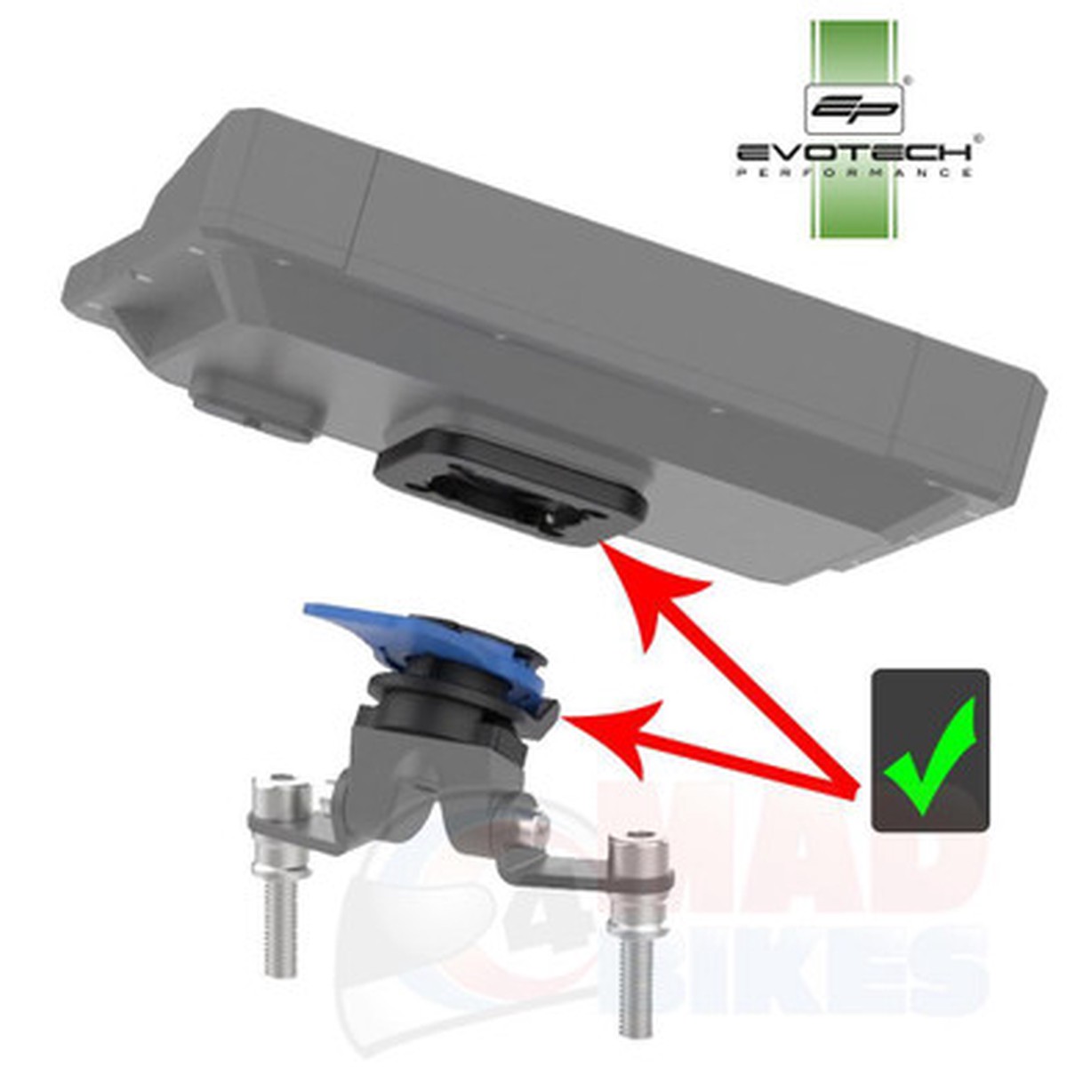 Evotech Performance Carpuride Mounting Plate Quadlock Interface Adapter