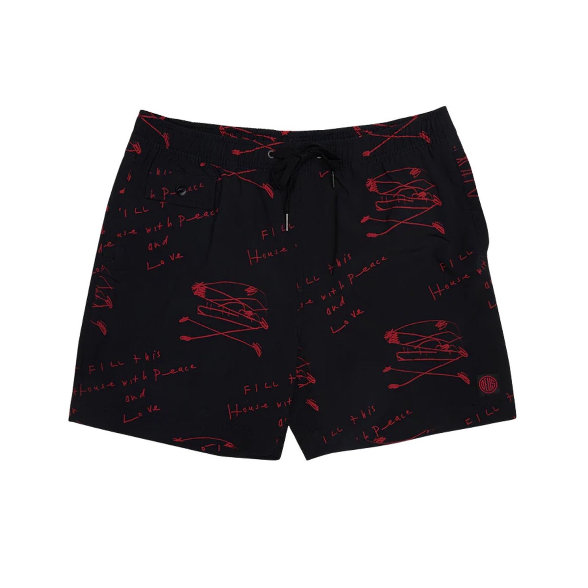 SHORTS OLD HOUSE BLACK RED