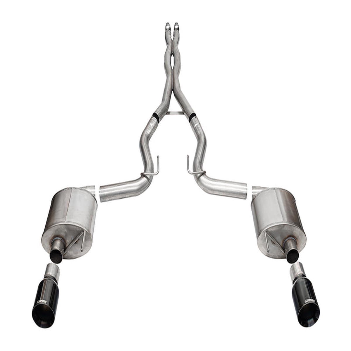 Corsa Mustang GT Sport Cat-Back Exhaust - Dual Straight-Cut Black PVD Tips (2024-2026)