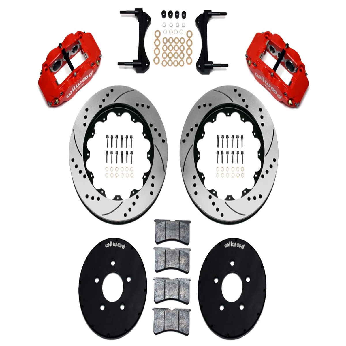 Wilwood Mustang Forged Narrow Superlite 14 6R Front Big Brake Kit - Red Caliper w Drilled Rotor (1994-2004)