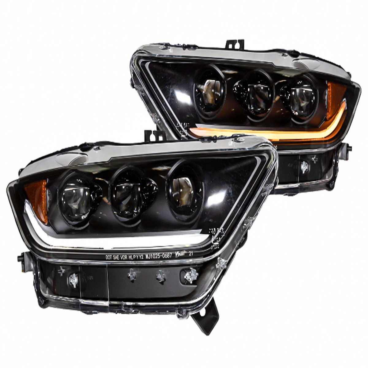 Winjet Mustang Triple LED Projector Headlights (2015-2017)