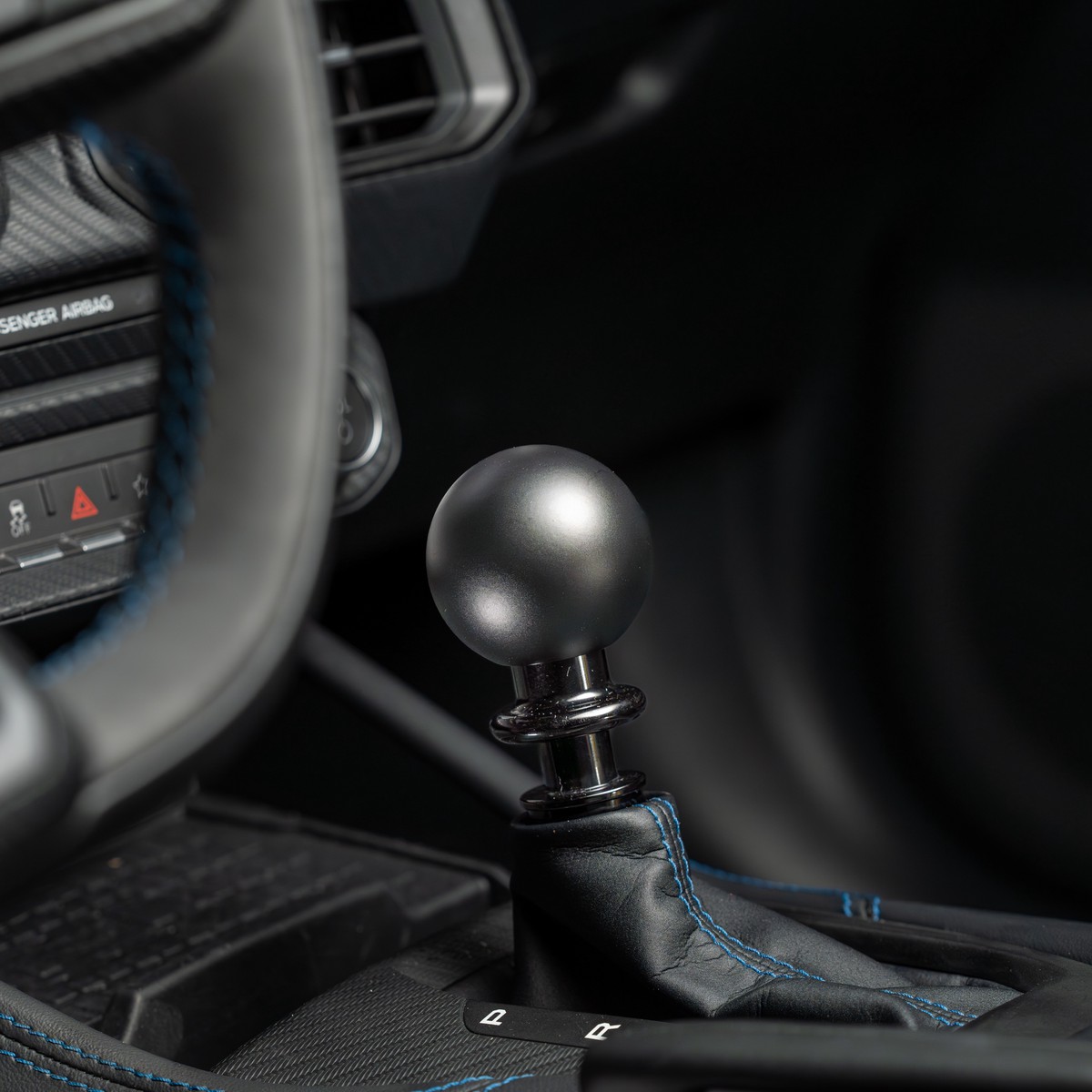 Billetworkz Mustang Auto Weighted Shift Knob w Black Adapter - Plain (2015-2026)