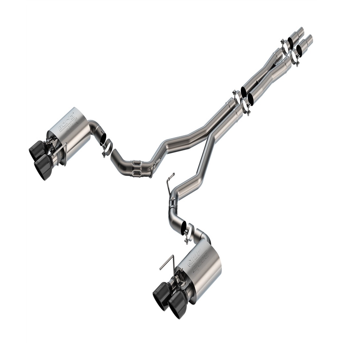 Borla Mustang Dark Horse ATAK Active Cat-Back Exhaust - Quad Black Chrome Tips (2024-2026)