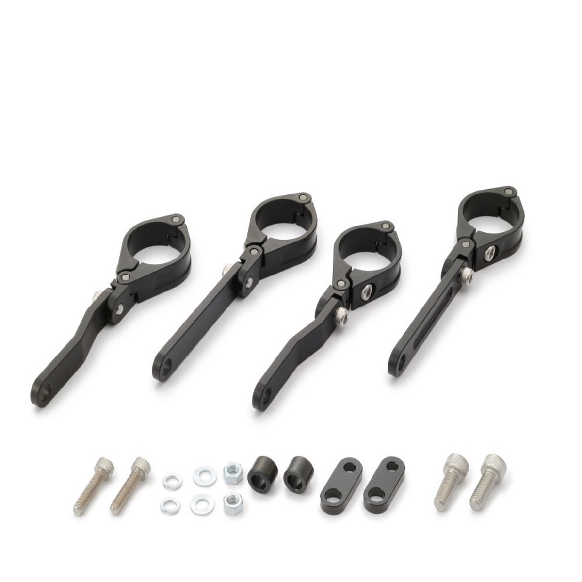 DUAL-AXIS HEADLIGHT BRACKETS CNC ALUMINUM BLACK 39MM 80726